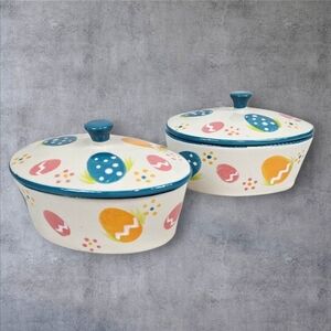 Temptations Set of 2 Easter‎ Egg Hunt 10 oz Small Casserole Dish